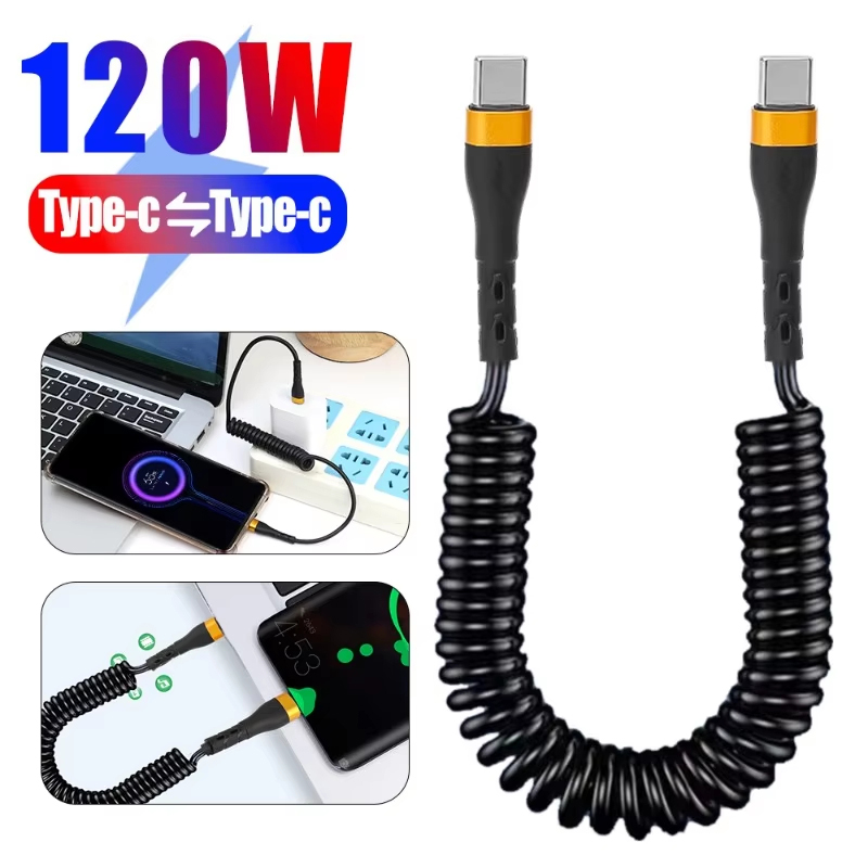 Usb C Cable - Pd 120w tipo-c primavera carro cabo