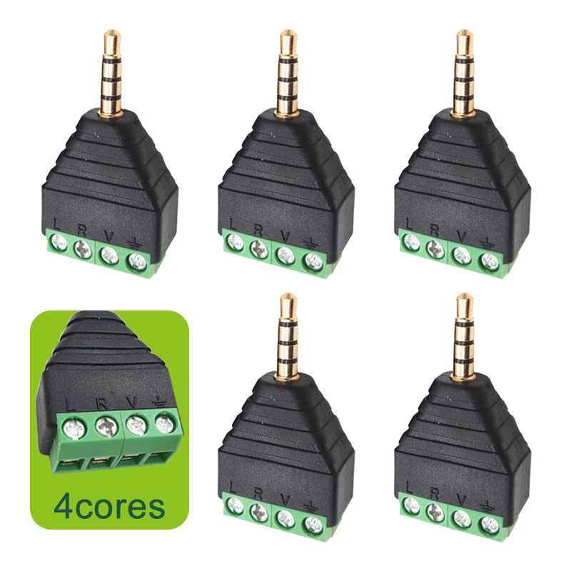 Screw Terminal Block - 5/20/100 pces 3.5mm estéreo 4 pólo