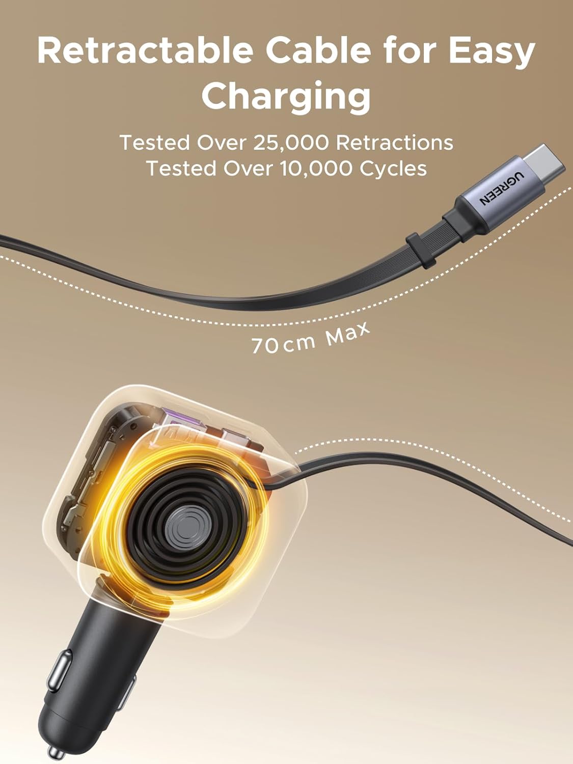 Carregador de carro retrátil U - Usb C Cable avaliação e preço
