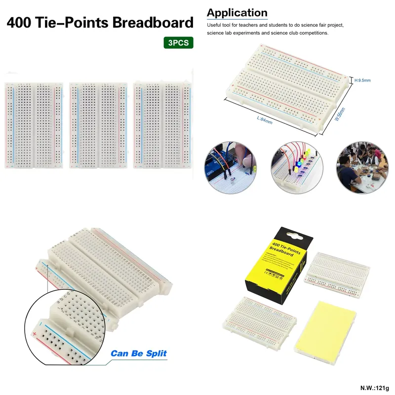 Kit de protoboard branco sem s - Breadboard 400 Point avaliação e preço